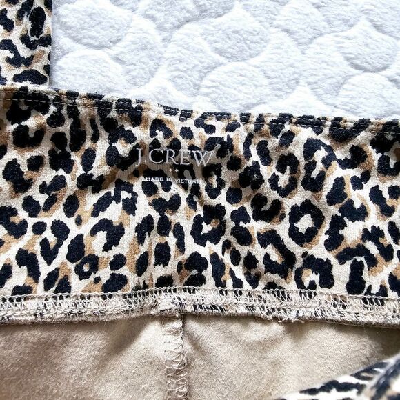 J. Crew cropped leggings leopard cheetah animal print yoga crops pants small - Picture 5 of 7